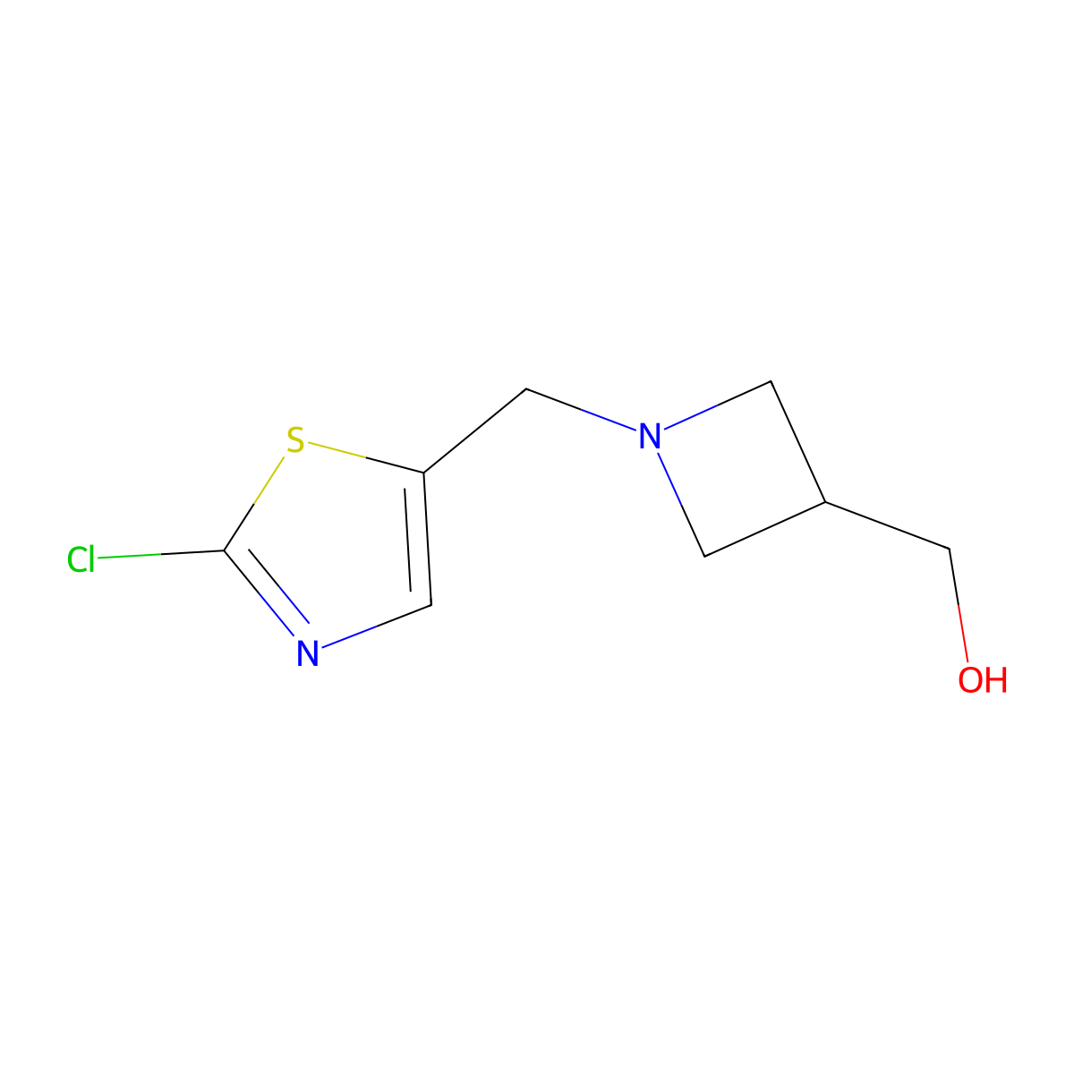 (1-((2-Chlorothiazol-5-yl)methyl)azetidin-3-yl)methanol molecular structure, CAS 1420875-73-5