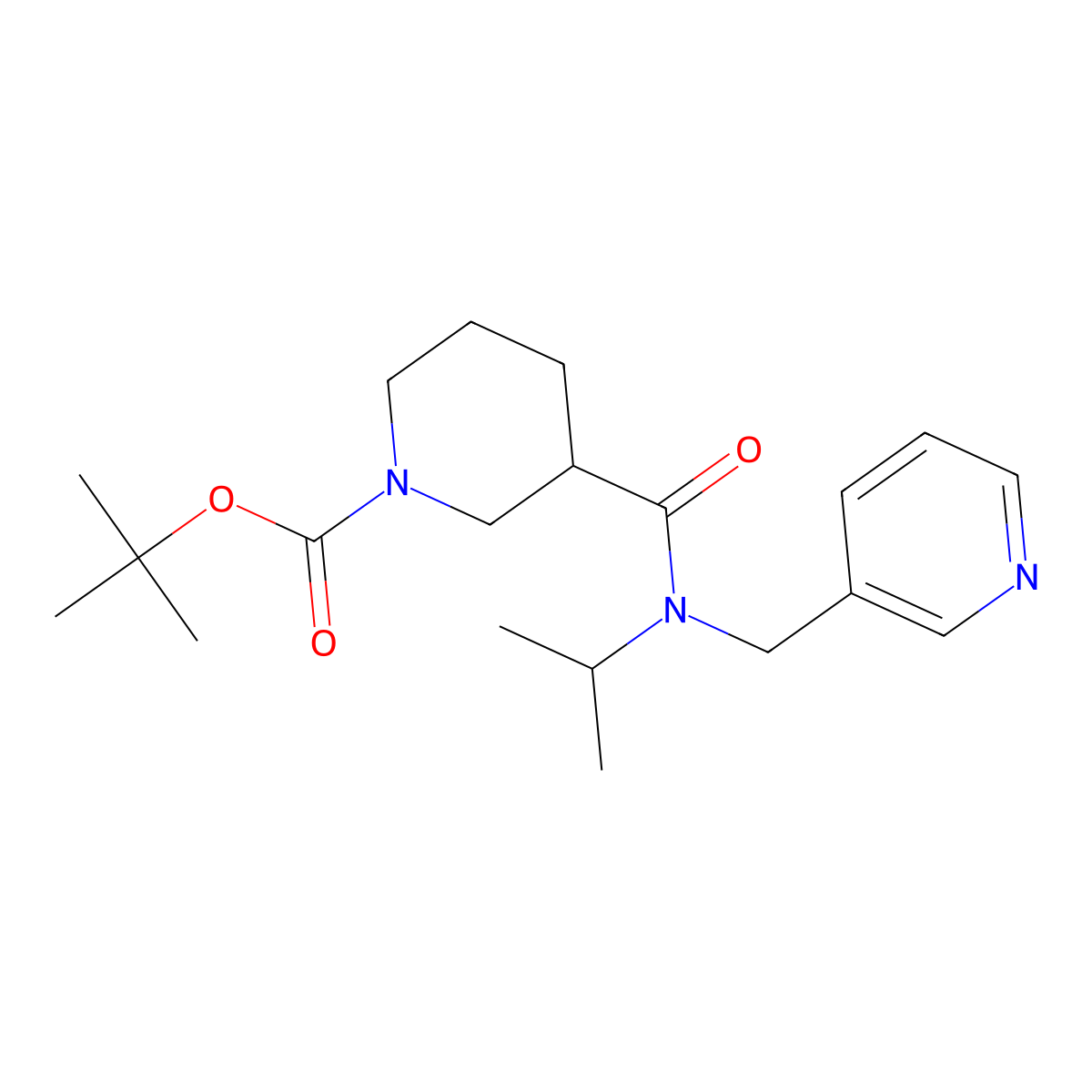 tert-Butyl 3-(isopropyl(pyridin-3-ylmethyl)carbamoyl)piperidine-1-carboxylate molecular structure, CAS 1420876-42-1