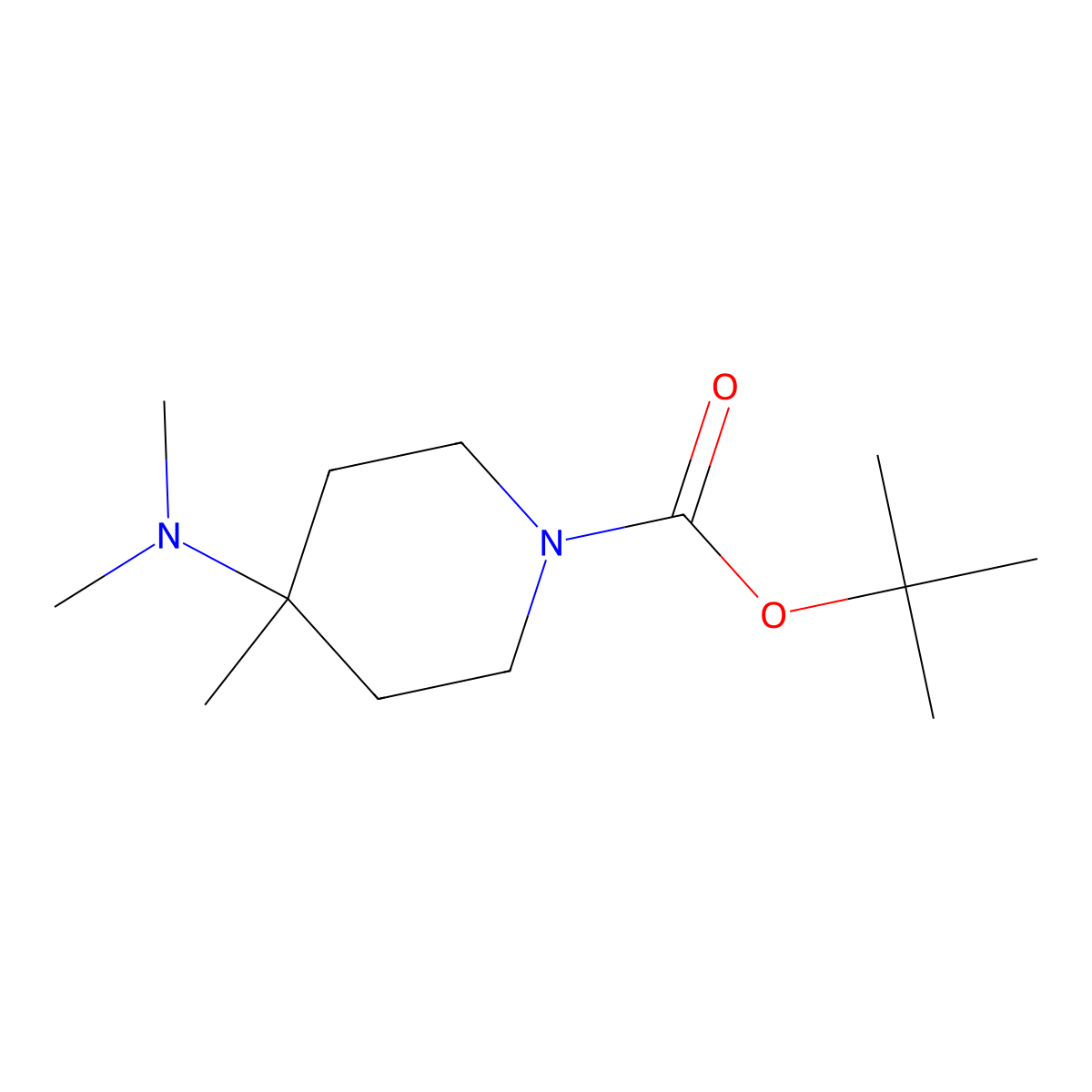 tert-Butyl 4-(dimethylamino)-4-methylpiperidine-1-carboxylate molecular structure, CAS 1420876-95-4