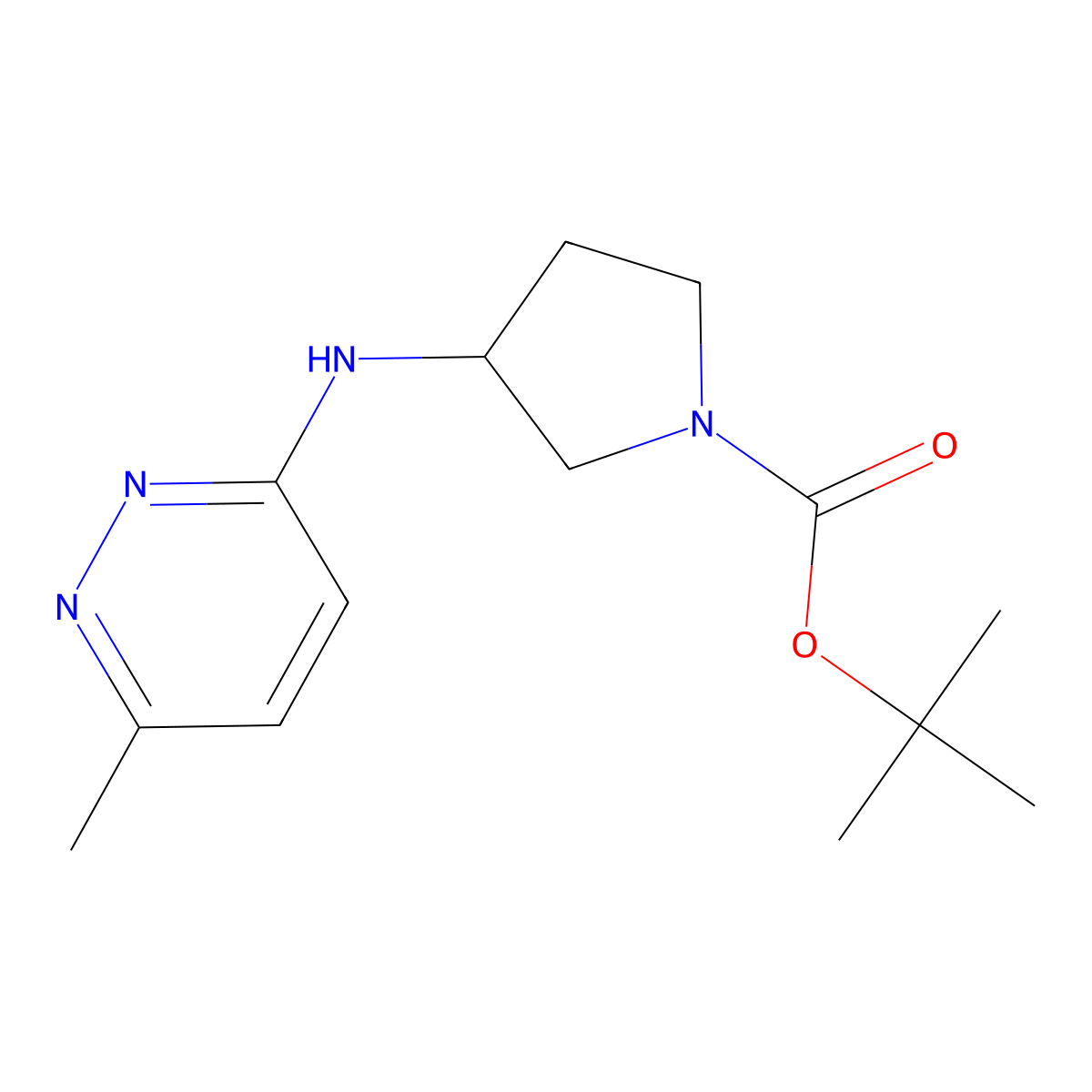 tert-Butyl 3-((6-methylpyridazin-3-yl)amino)pyrrolidine-1-carboxylate molecular structure, CAS 1420878-41-6