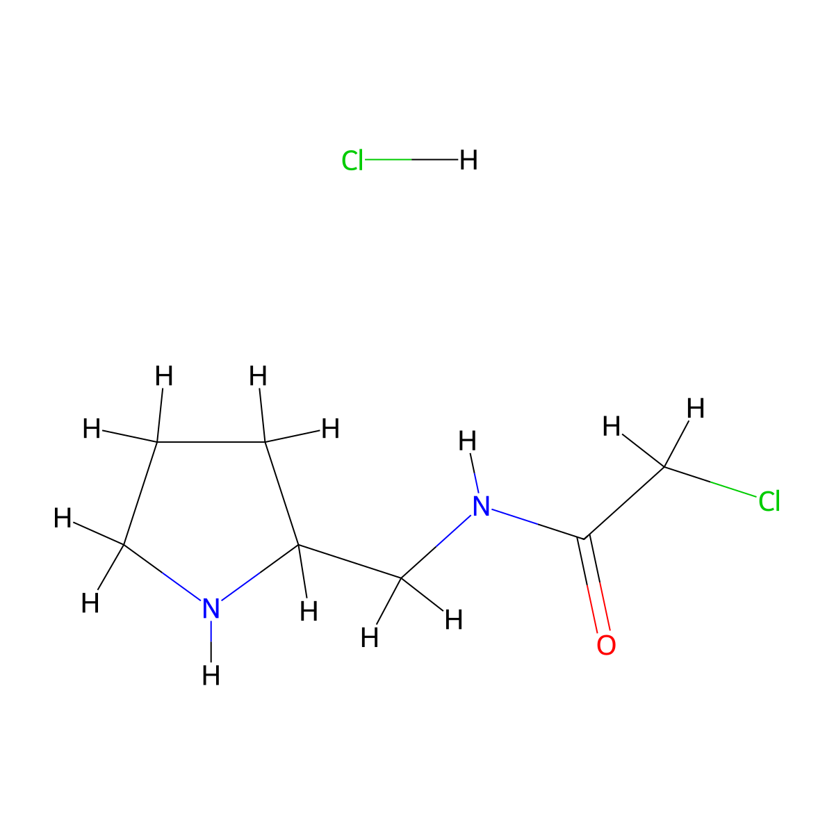 2-Chloro-N-(pyrrolidin-2-ylmethyl)acetamide hydrochloride molecular structure, CAS 1420879-45-3