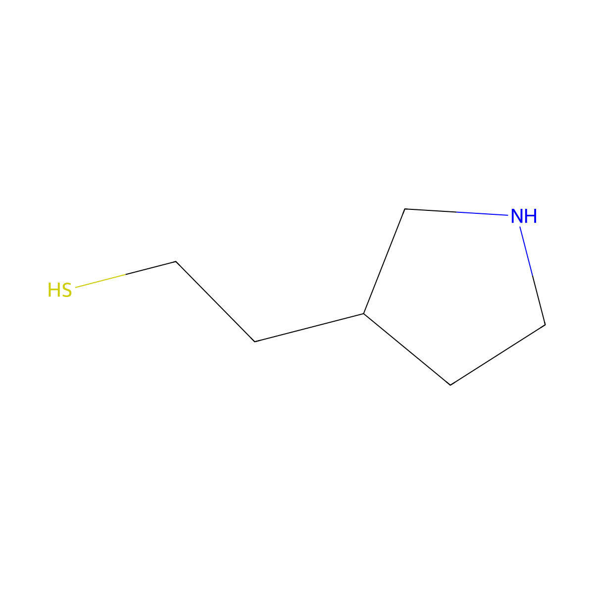 2-(Pyrrolidin-3-yl)ethanethiol molecular structure, CAS 1420879-69-1