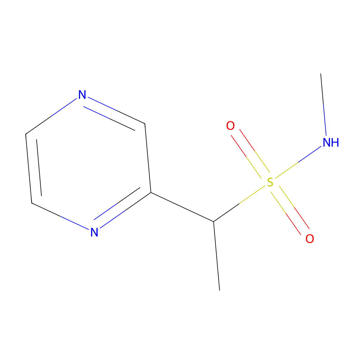 N-methyl-1-(pyrazin-2-yl)ethanesulfonamide molecular structure, CAS 1420881-29-3
