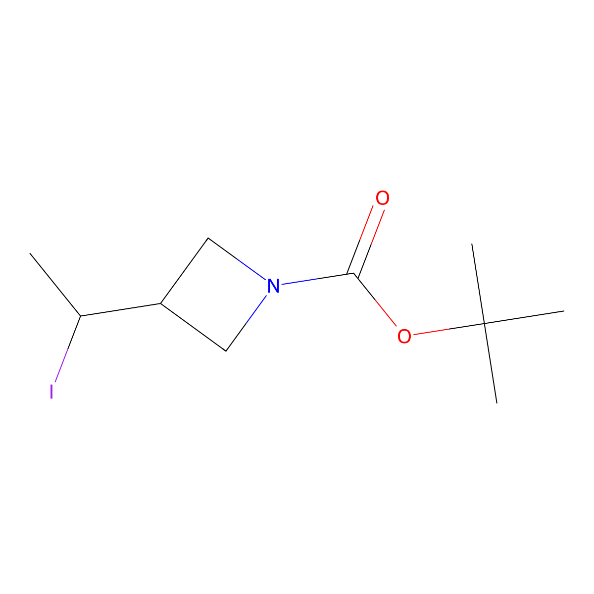 tert-Butyl 3-(1-iodoethyl)azetidine-1-carboxylate molecular structure, CAS 1420881-44-2