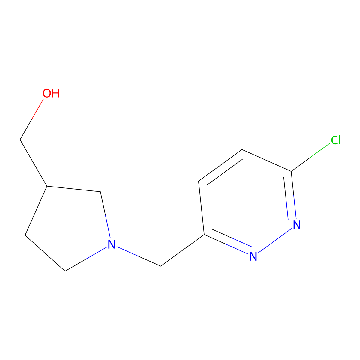 (1-((6-Chloropyridazin-3-yl)methyl)pyrrolidin-3-yl)methanol molecular structure, CAS 1420882-86-5