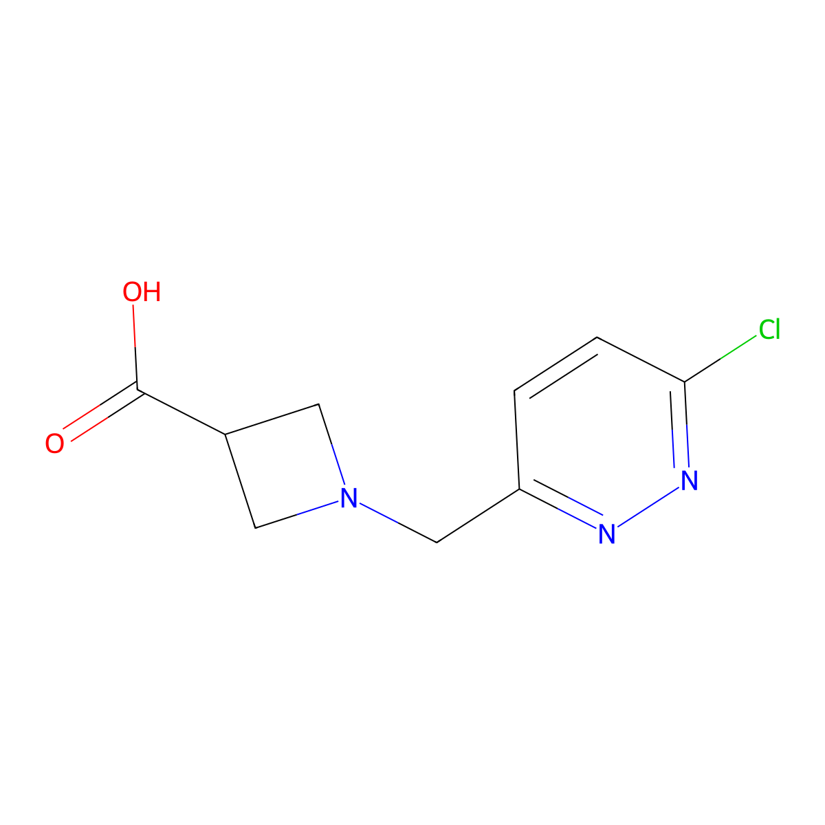 1-((6-Chloropyridazin-3-yl)methyl)azetidine-3-carboxylic acid molecular structure, CAS 1420882-98-9