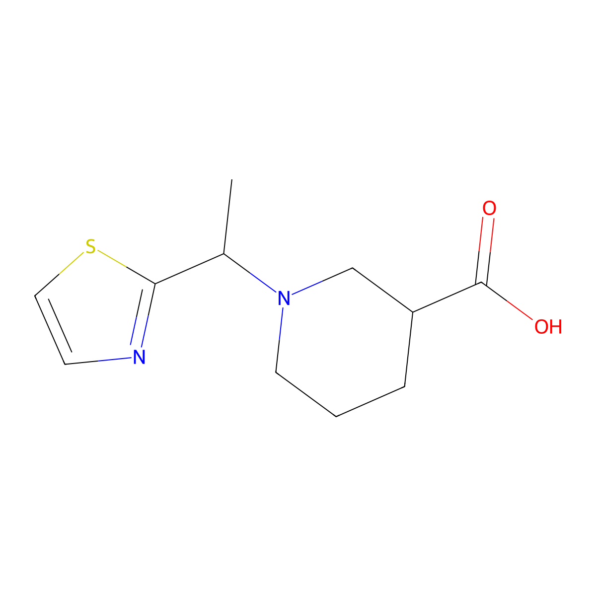 1-(1-(Thiazol-2-yl)ethyl)piperidine-3-carboxylic acid molecular structure, CAS 1420883-45-9