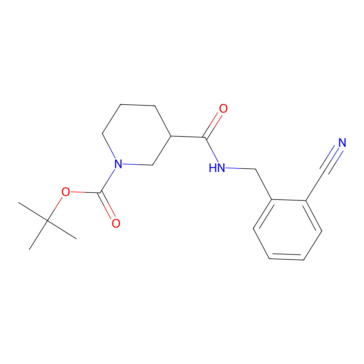 tert-Butyl 3-((2-cyanobenzyl)carbamoyl)piperidine-1-carboxylate molecular structure, CAS 1420884-13-4