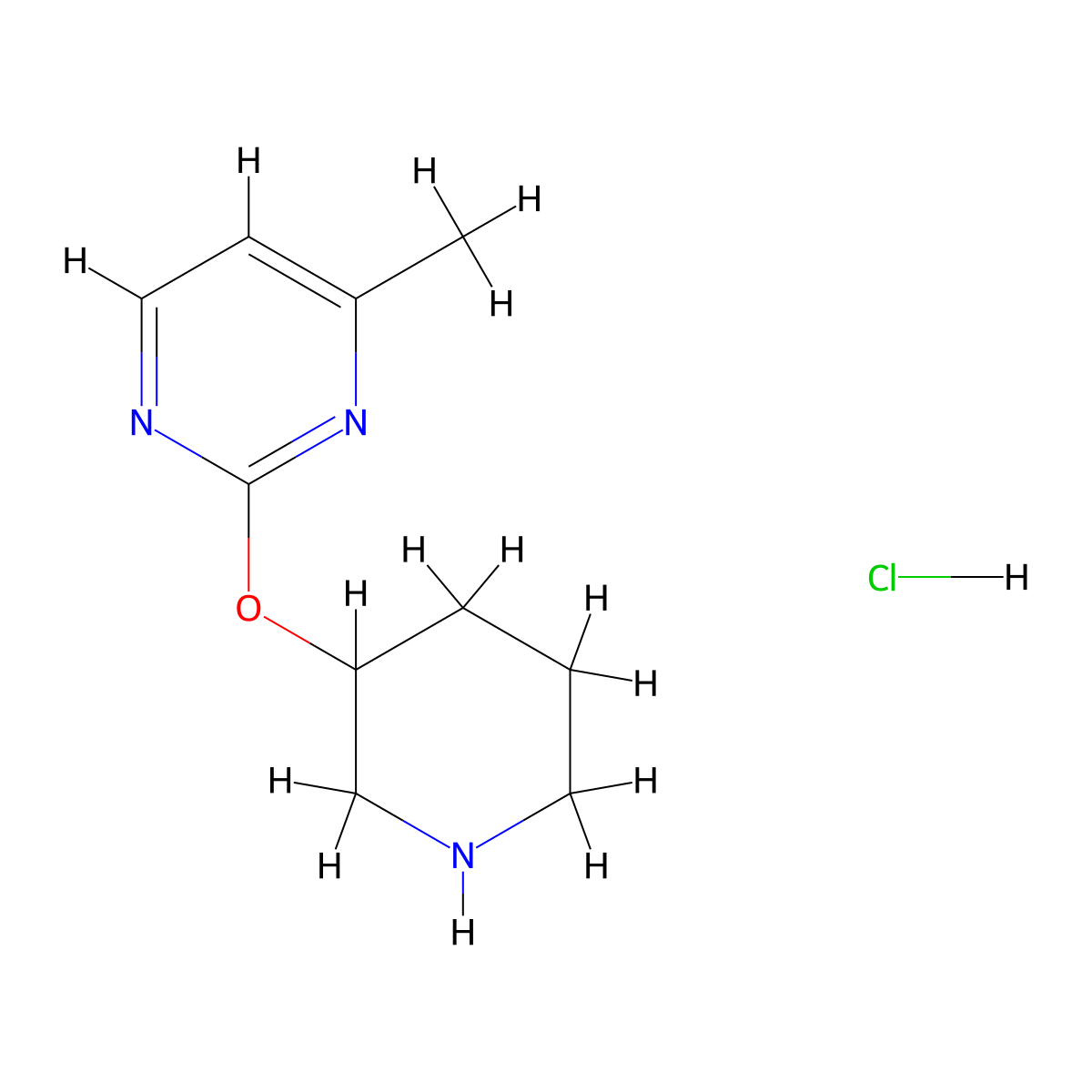 4-Methyl-2-(piperidin-3-yloxy)pyrimidine hydrochloride molecular structure, CAS 1420884-67-8