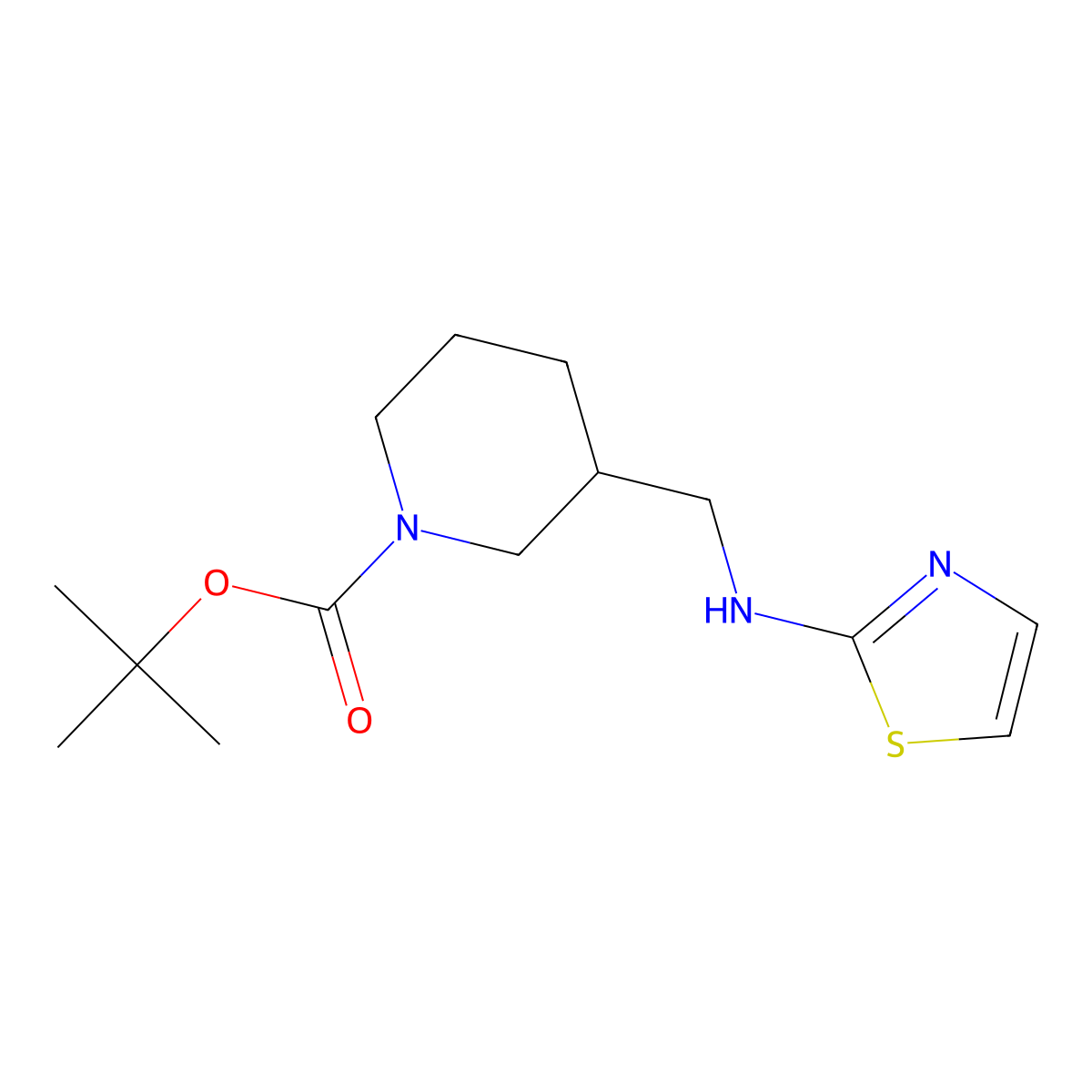 tert-Butyl 3-((thiazol-2-ylamino)methyl)piperidine-1-carboxylate molecular structure, CAS 1420885-31-9