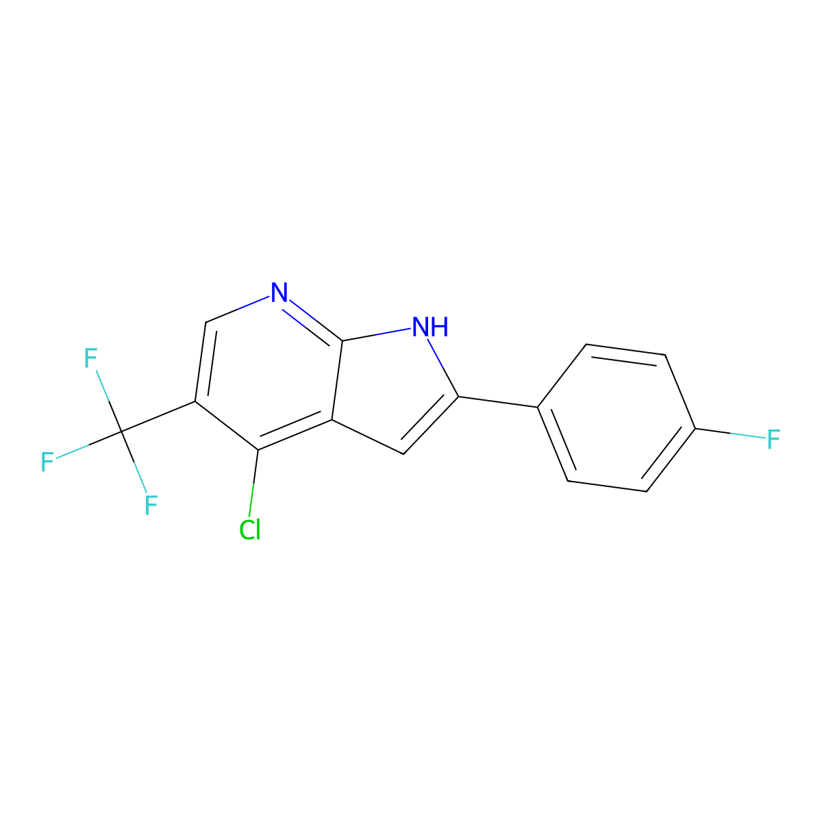 4-Chloro-2-(4-fluorophenyl)-5-(trifluoromethyl)-1H-pyrrolo[2,3-B]pyridine molecular structure, CAS 1420885-98-8