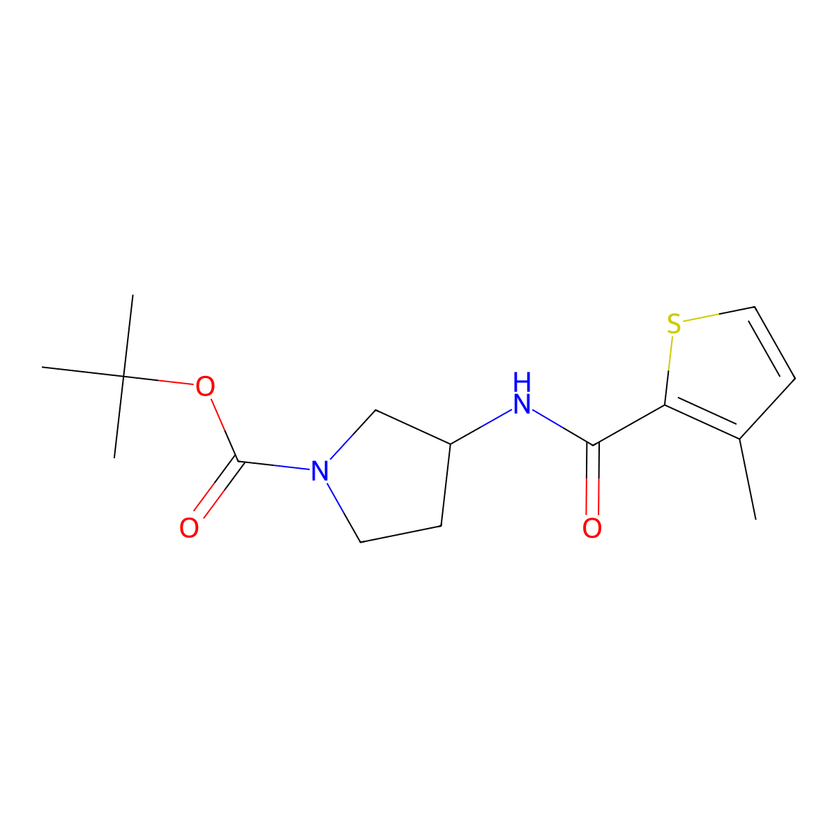 tert-Butyl 3-(3-methylthiophene-2-carboxamido)pyrrolidine-1-carboxylate molecular structure, CAS 1420886-89-0