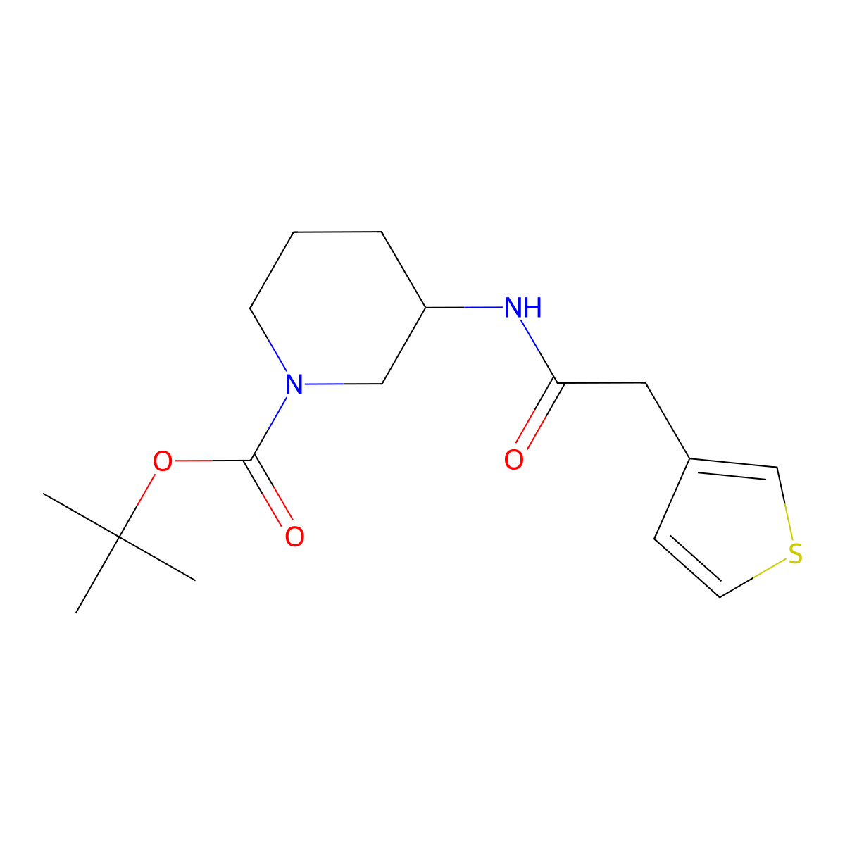 tert-Butyl 3-(2-(thiophen-3-yl)acetamido)piperidine-1-carboxylate molecular structure, CAS 1420887-96-2