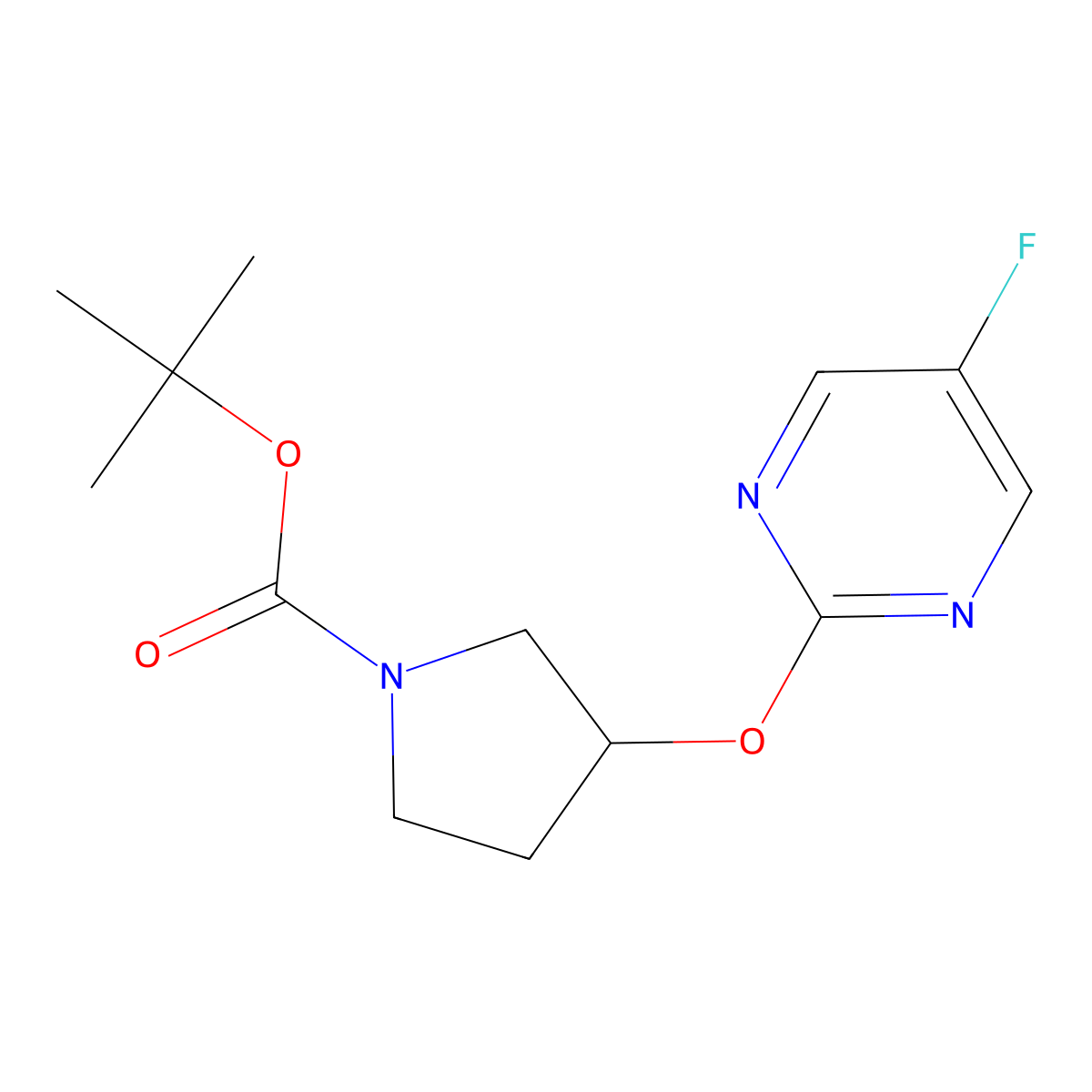 tert-Butyl 3-((5-fluoropyrimidin-2-yl)oxy)pyrrolidine-1-carboxylate molecular structure, CAS 1420889-02-6