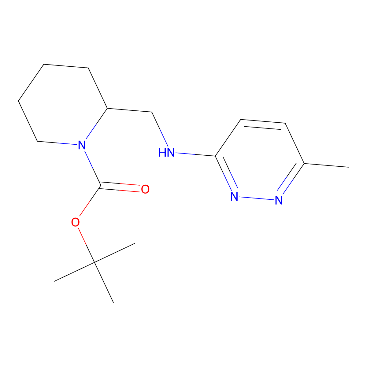 tert-Butyl 2-(((6-methylpyridazin-3-yl)amino)methyl)piperidine-1-carboxylate molecular structure, CAS 1420891-54-8