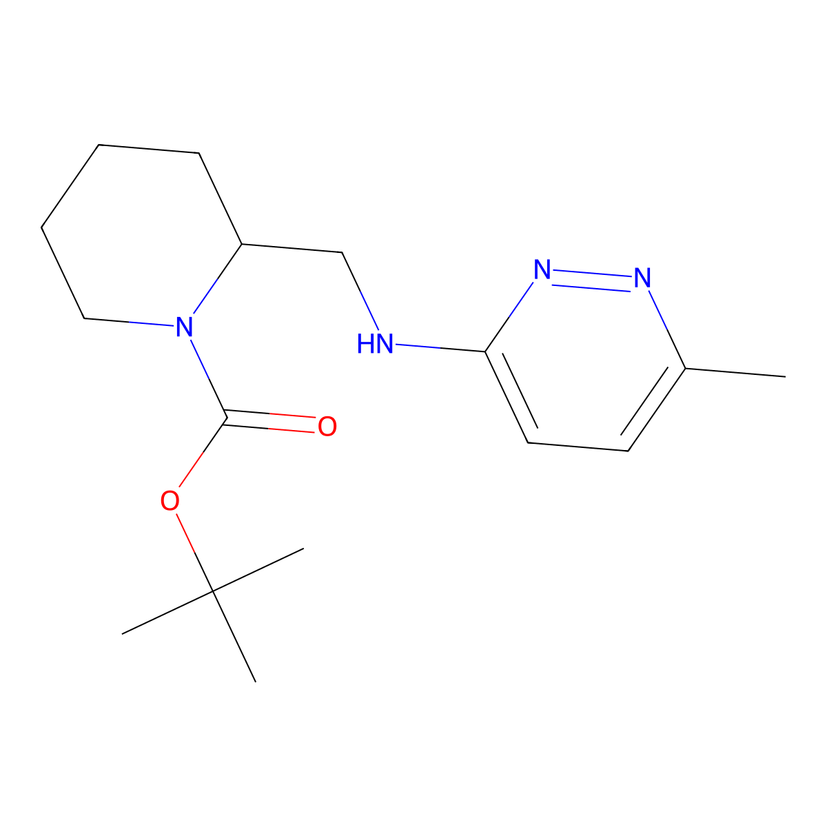 tert-Butyl 2-(((6-methylpyridazin-3-yl)amino)methyl)piperidine-1-carboxylate molecular structure, CAS 1420891-54-8