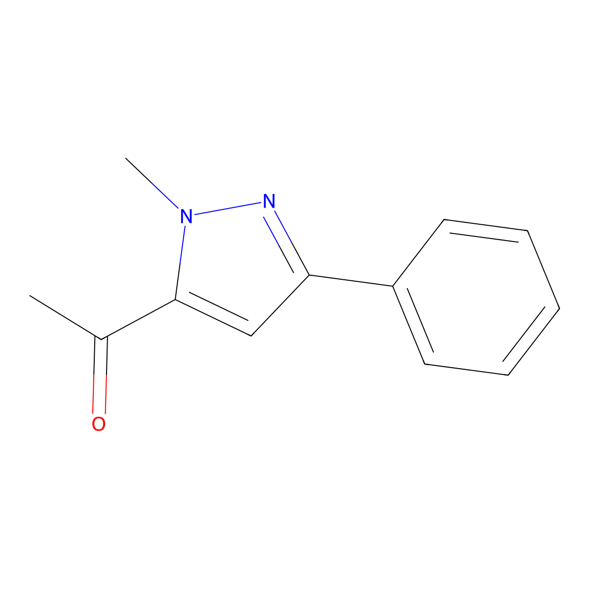 1-(1-methyl-3-phenyl-1H-pyrazol-5-yl)ethan-1-one molecular structure, CAS 1420893-51-1
