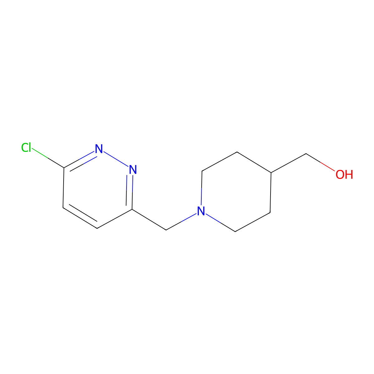 (1-((6-Chloropyridazin-3-yl)methyl)piperidin-4-yl)methanol molecular structure, CAS 1420893-53-3
