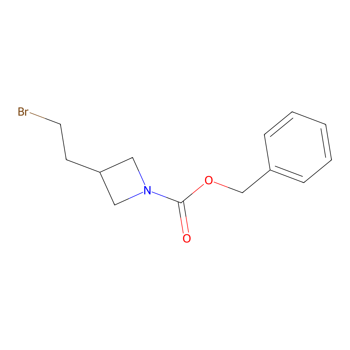 Benzyl 3-(2-bromoethyl)azetidine-1-carboxylate molecular structure, CAS 1420894-87-6