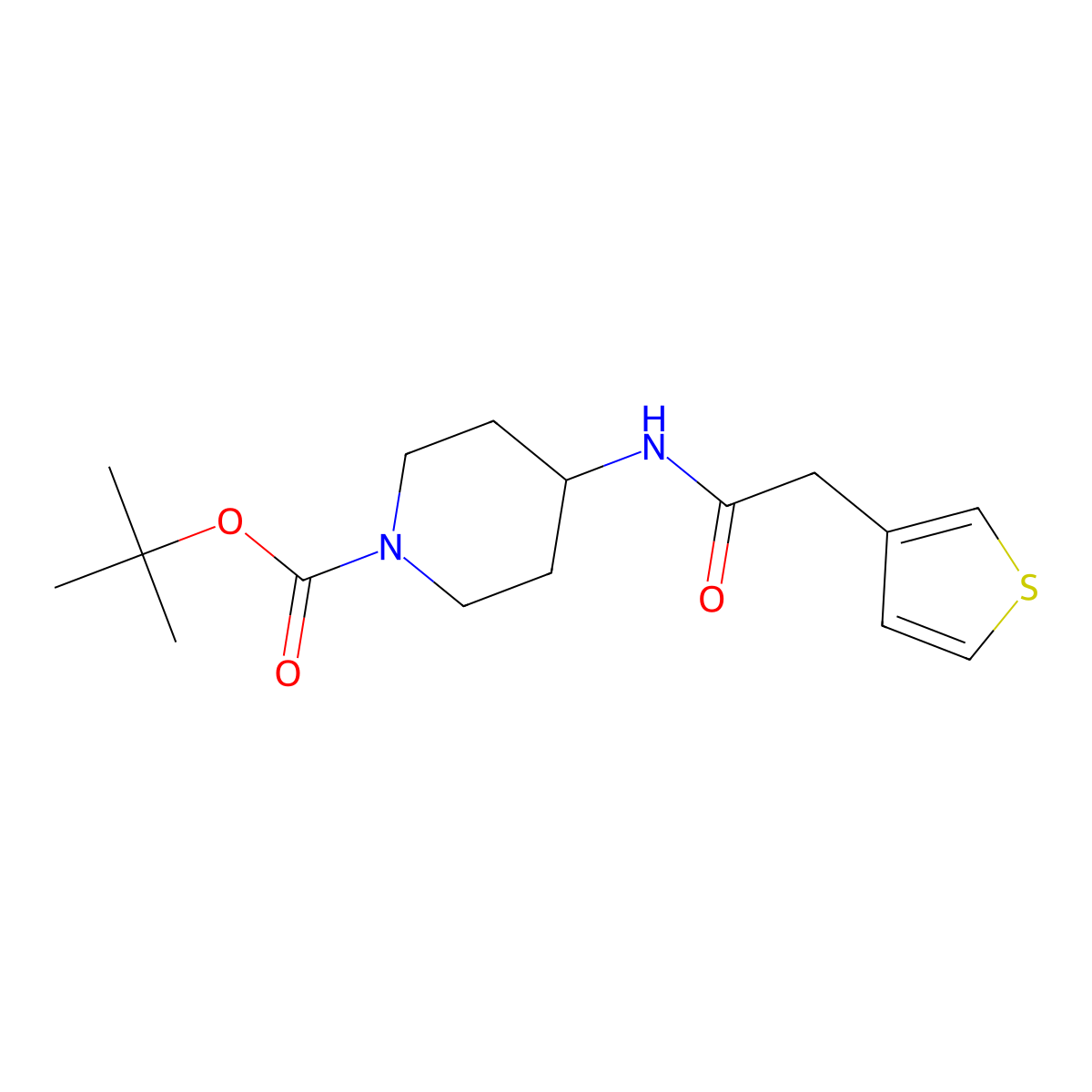 tert-Butyl 4-(2-(thiophen-3-yl)acetamido)piperidine-1-carboxylate molecular structure, CAS 1420894-90-1