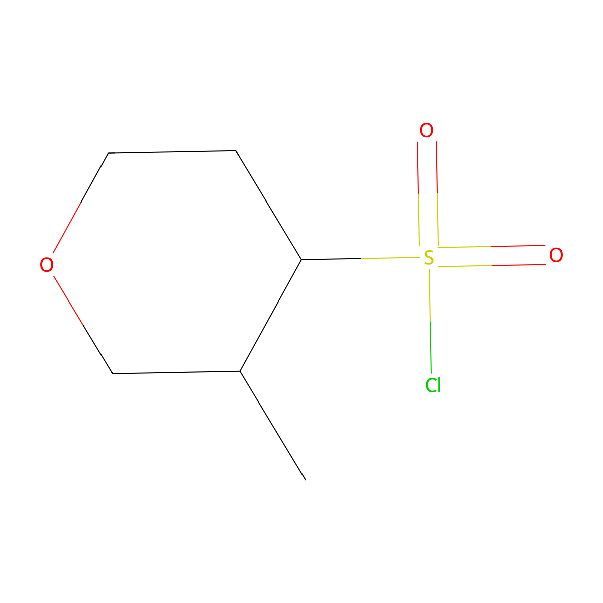 3-methyltetrahydro-2H-pyran-4-sulfonyl chloride molecular structure, CAS 1420895-90-4