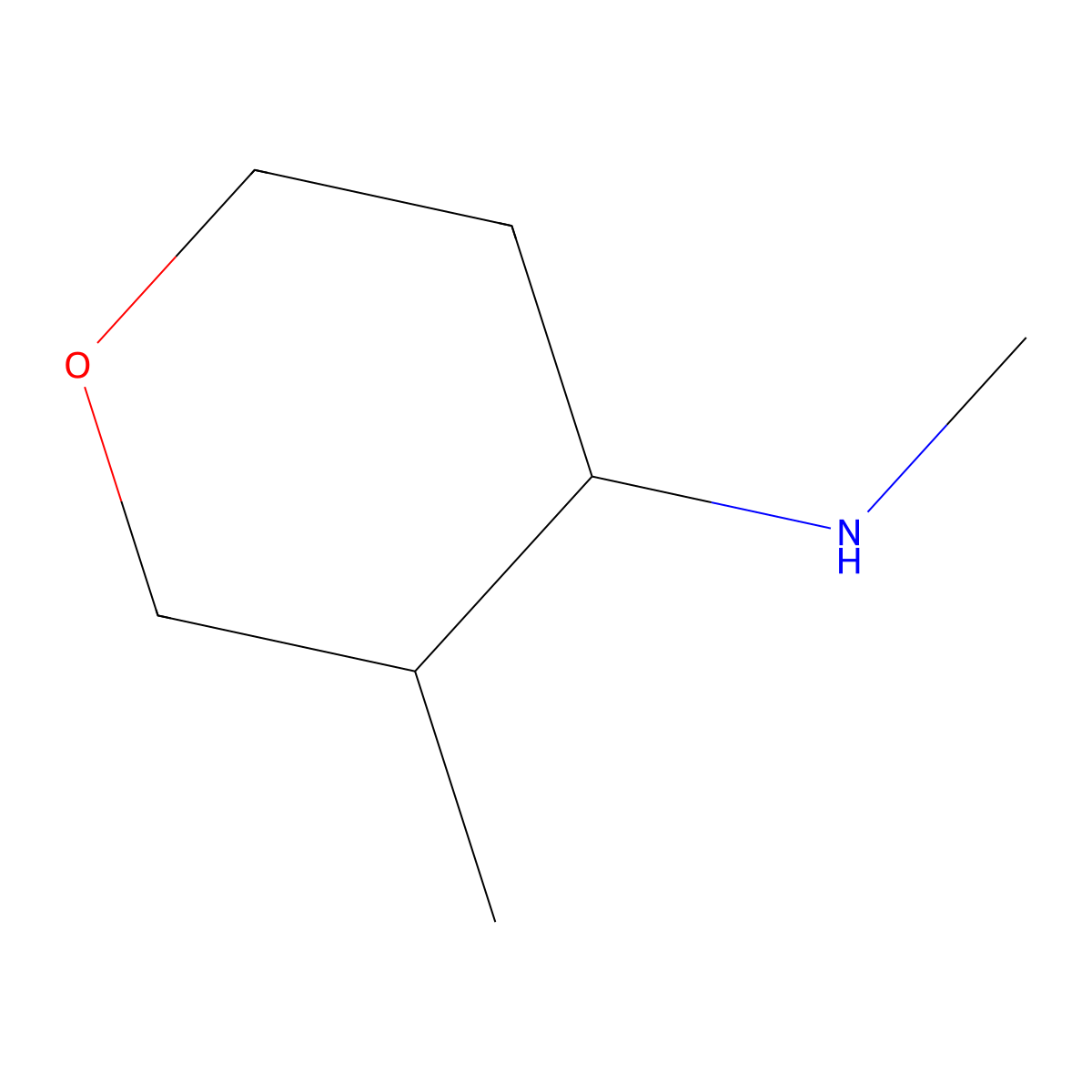 N,3-dimethyltetrahydro-2H-pyran-4-amine molecular structure, CAS 1420895-94-8
