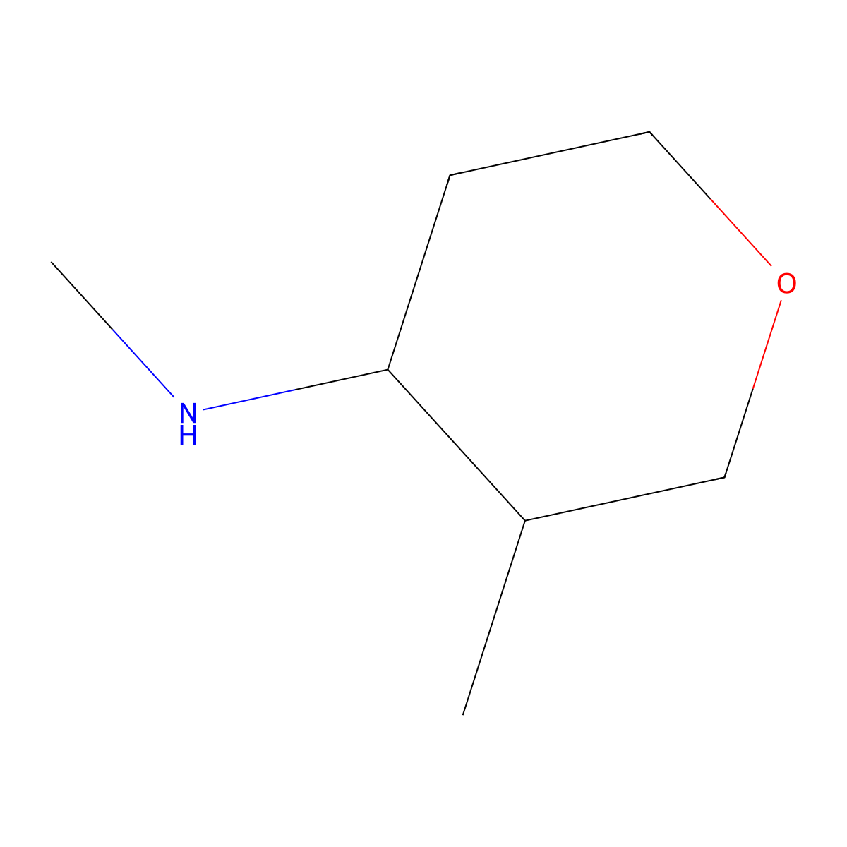 N,3-dimethyltetrahydro-2H-pyran-4-amine molecular structure, CAS 1420895-94-8