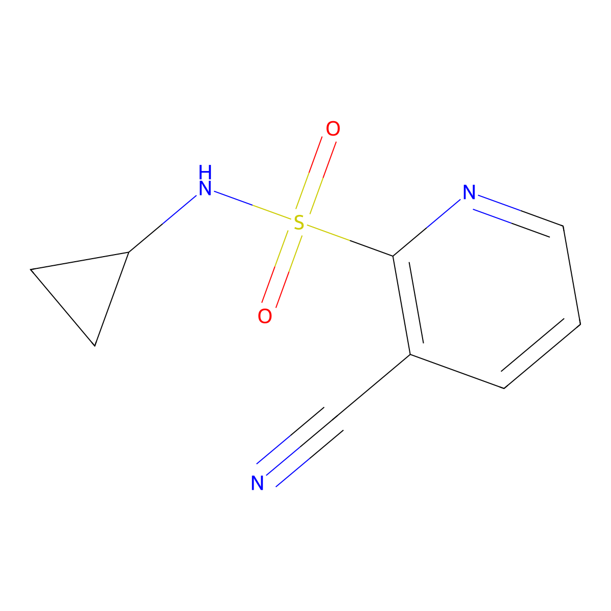 3-cyano-N-cyclopropylpyridine-2-sulfonamide molecular structure, CAS 1420895-96-0