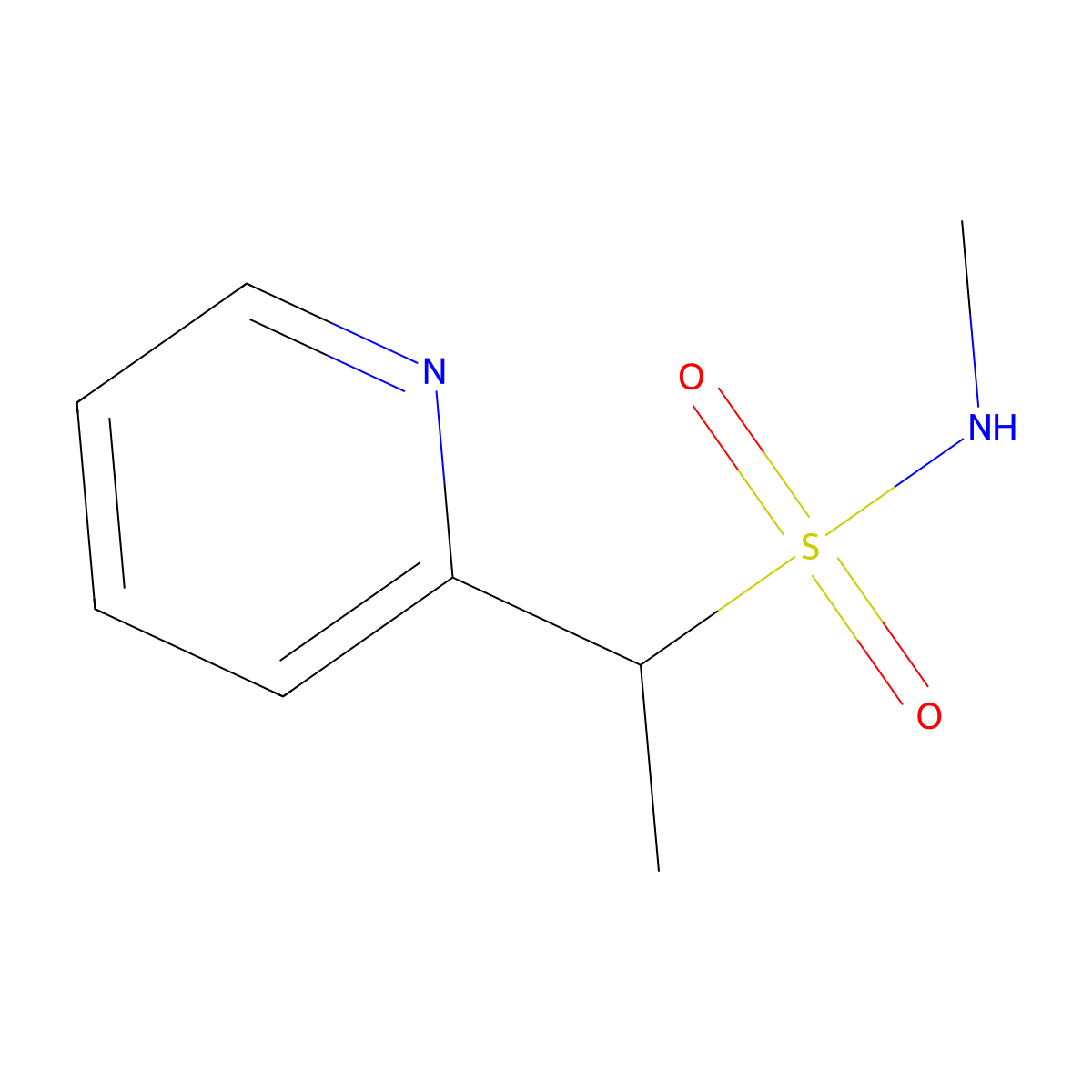 N-methyl-1-(pyridin-2-yl)ethanesulfonamide molecular structure, CAS 1420896-28-1