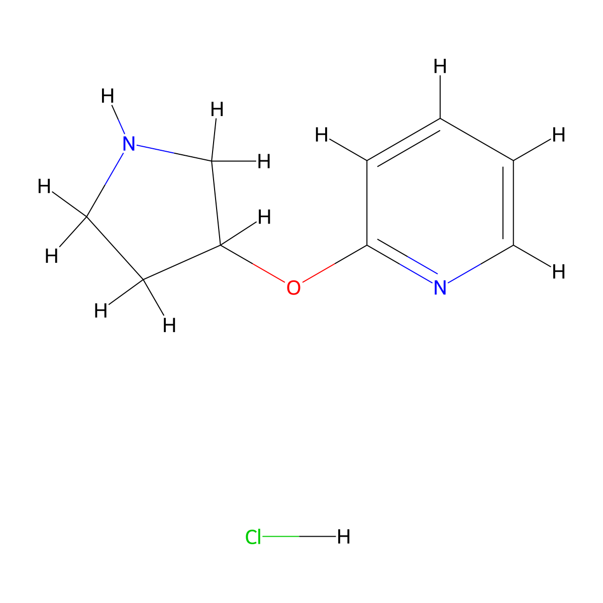 2-(Pyrrolidin-3-yloxy)pyridine hydrochloride molecular structure, CAS 1420897-33-1