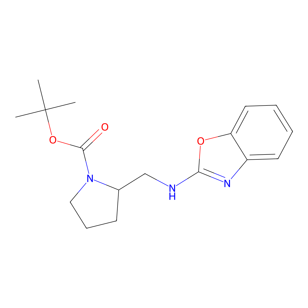 tert-Butyl 2-((benzo[d]oxazol-2-ylamino)methyl)pyrrolidine-1-carboxylate molecular structure, CAS 1420897-56-8
