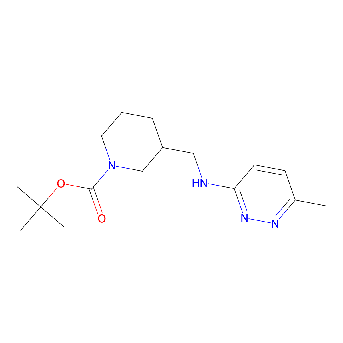 tert-Butyl 3-(((6-methylpyridazin-3-yl)amino)methyl)piperidine-1-carboxylate molecular structure, CAS 1420898-15-2