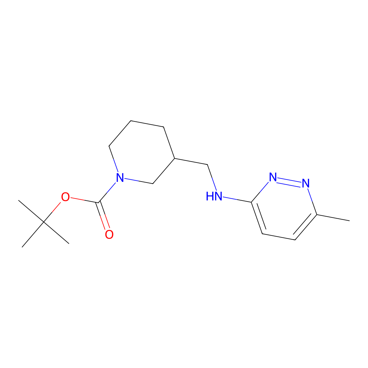 tert-Butyl 3-(((6-methylpyridazin-3-yl)amino)methyl)piperidine-1-carboxylate molecular structure, CAS 1420898-15-2