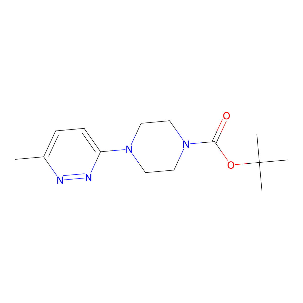 Tert-butyl 4-(6-methylpyridazin-3-yl)piperazine-1-carboxylate molecular structure, CAS 1420898-69-6