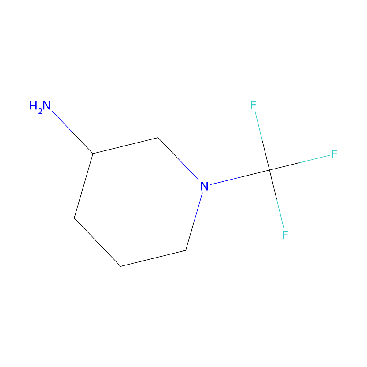 1-(Trifluoromethyl)piperidin-3-amine molecular structure, CAS 1420900-12-4