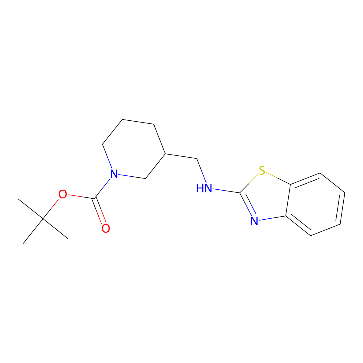 tert-Butyl 3-((benzo[d]thiazol-2-ylamino)methyl)piperidine-1-carboxylate molecular structure, CAS 1420900-72-6