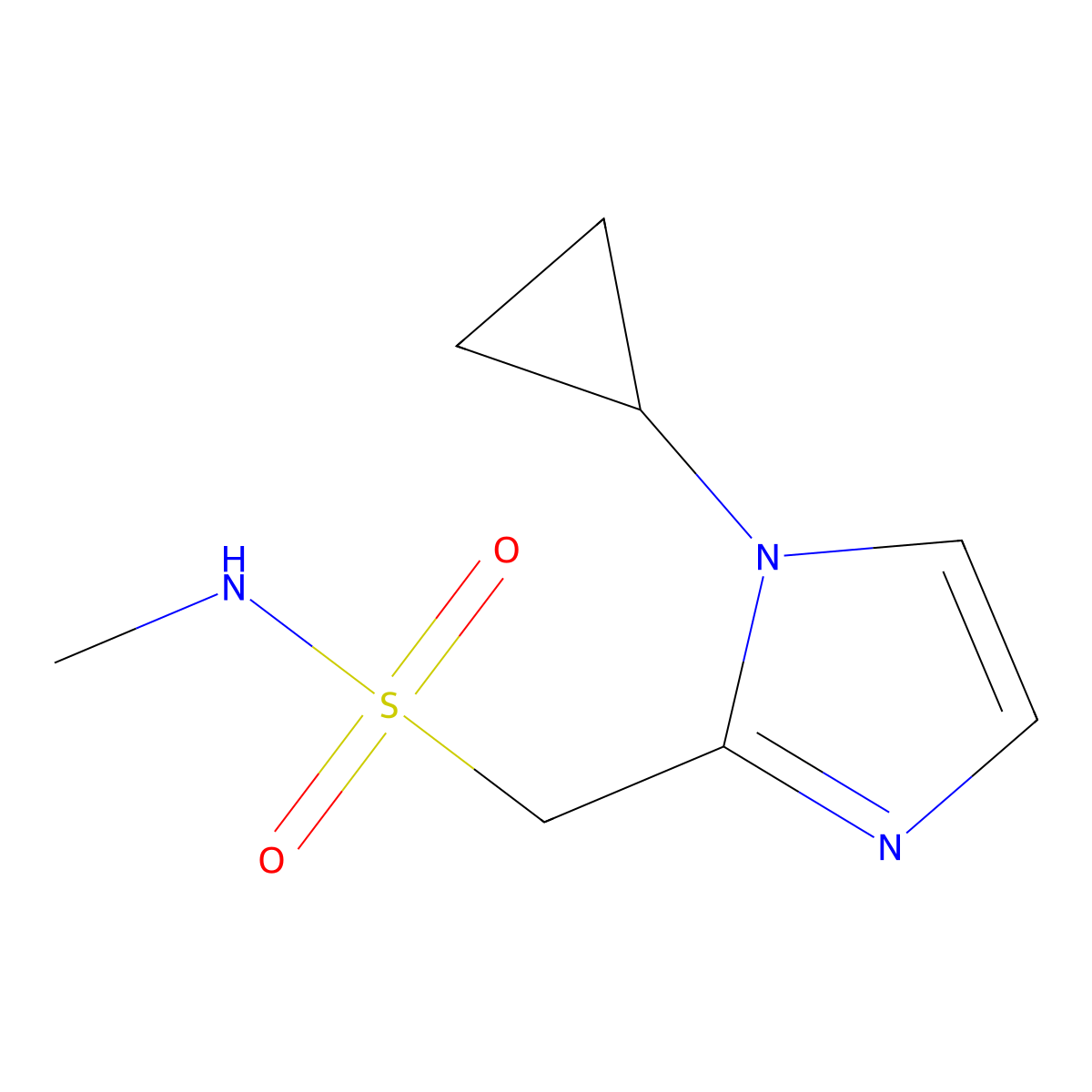 1-(1-cyclopropyl-1H-imidazol-2-yl)-N-methylmethanesulfonamide molecular structure, CAS 1420900-83-9