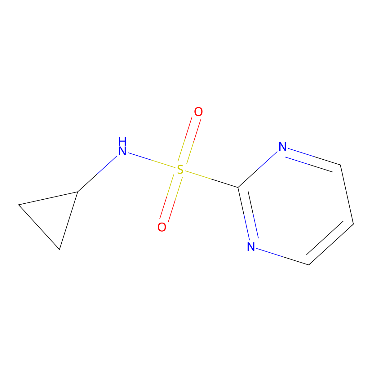 N-cyclopropylpyrimidine-2-sulfonamide molecular structure, CAS 1420901-22-9