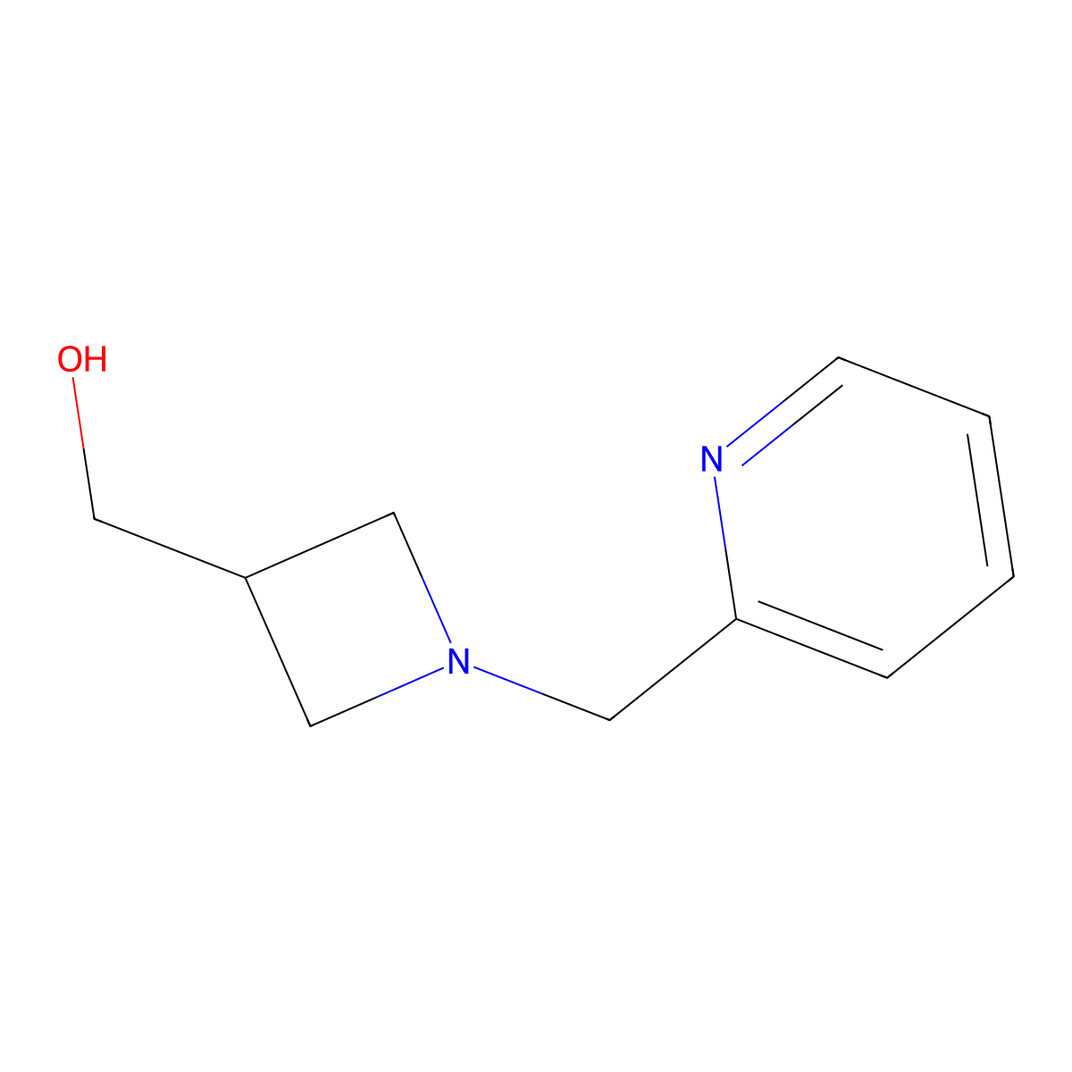 (1-(Pyridin-2-ylmethyl)azetidin-3-yl)methanol molecular structure, CAS 1420901-64-9
