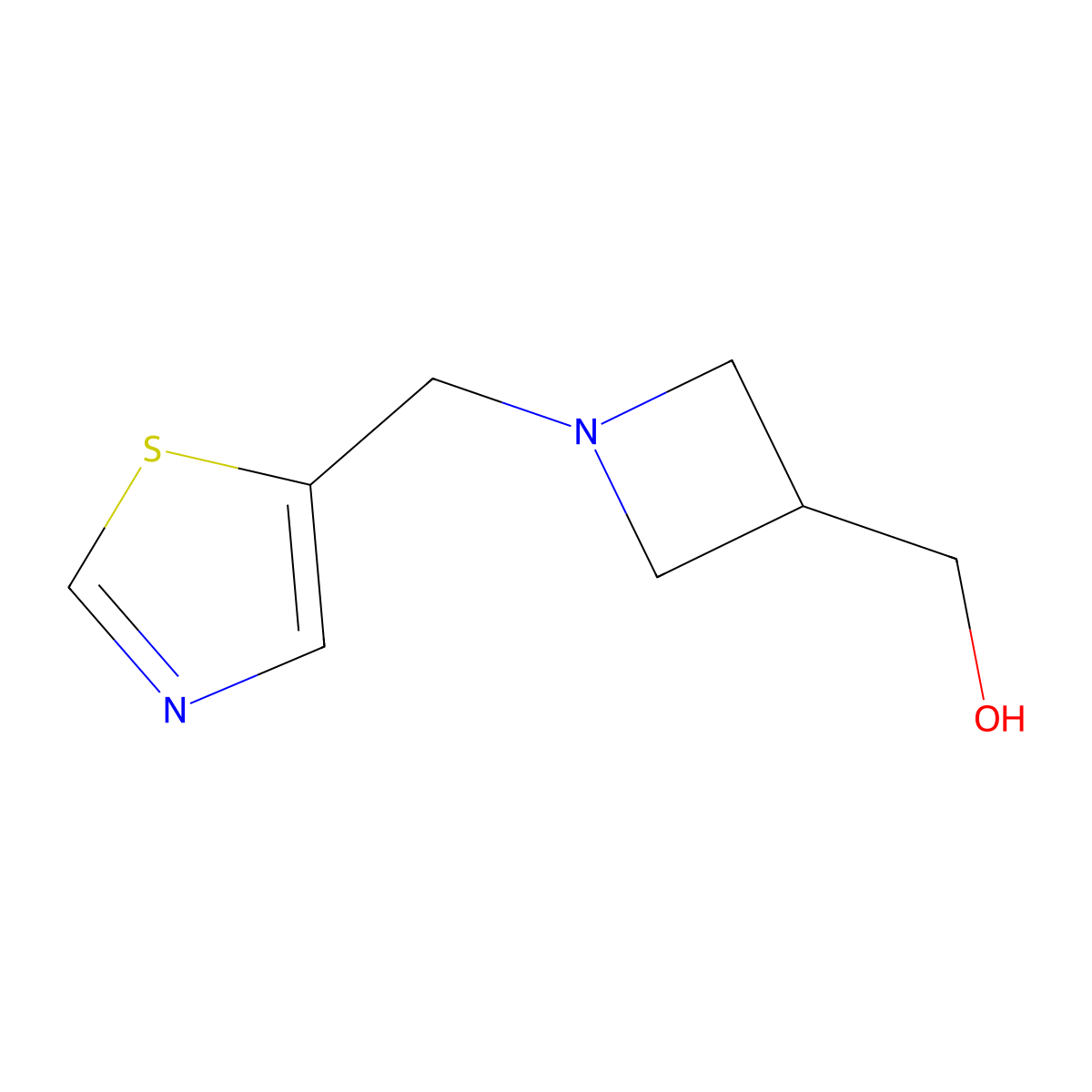 (1-(Thiazol-5-ylmethyl)azetidin-3-yl)methanol molecular structure, CAS 1420902-74-4
