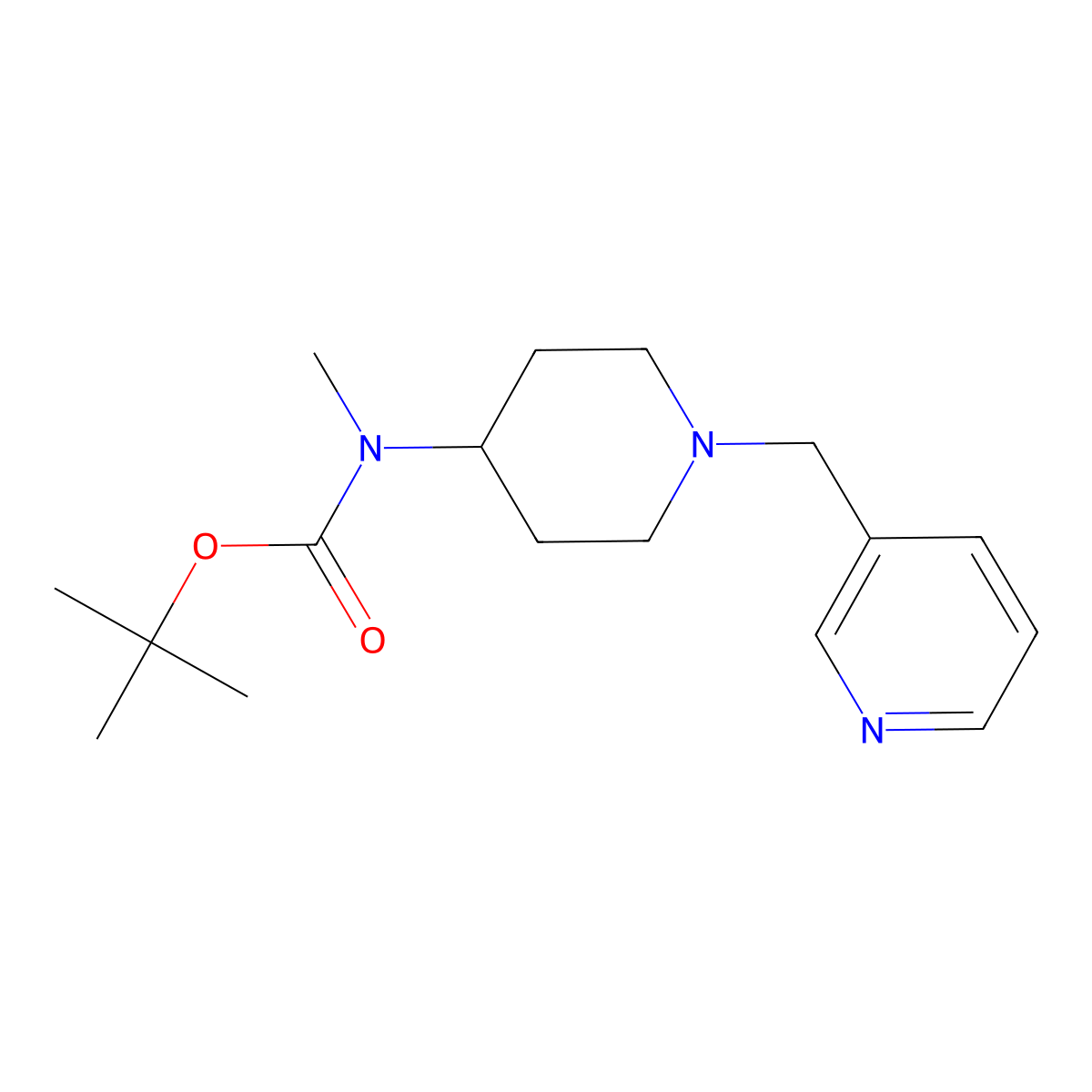 Tert-butyl methyl(1-(pyridin-3-ylmethyl)piperidin-4-yl)carbamate molecular structure, CAS 1420902-90-4