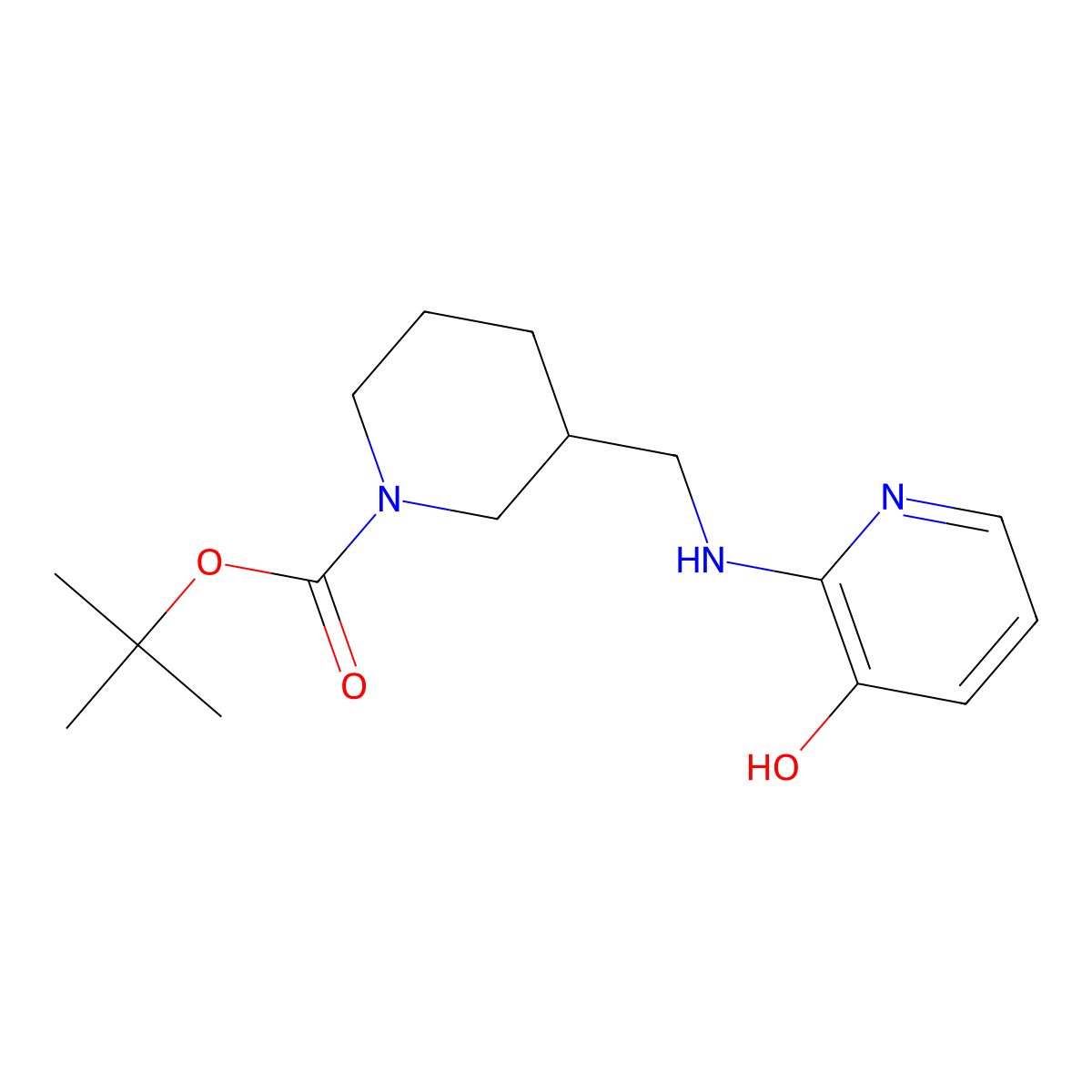 tert-Butyl 3-(((3-hydroxypyridin-2-yl)amino)methyl)piperidine-1-carboxylate molecular structure, CAS 1420903-95-2