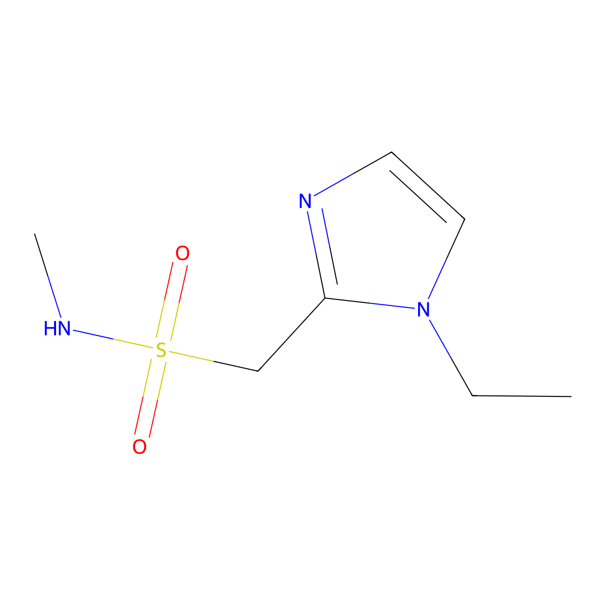 1-(1-ethyl-1H-imidazol-2-yl)-N-methylmethanesulfonamide molecular structure, CAS 1420904-13-7