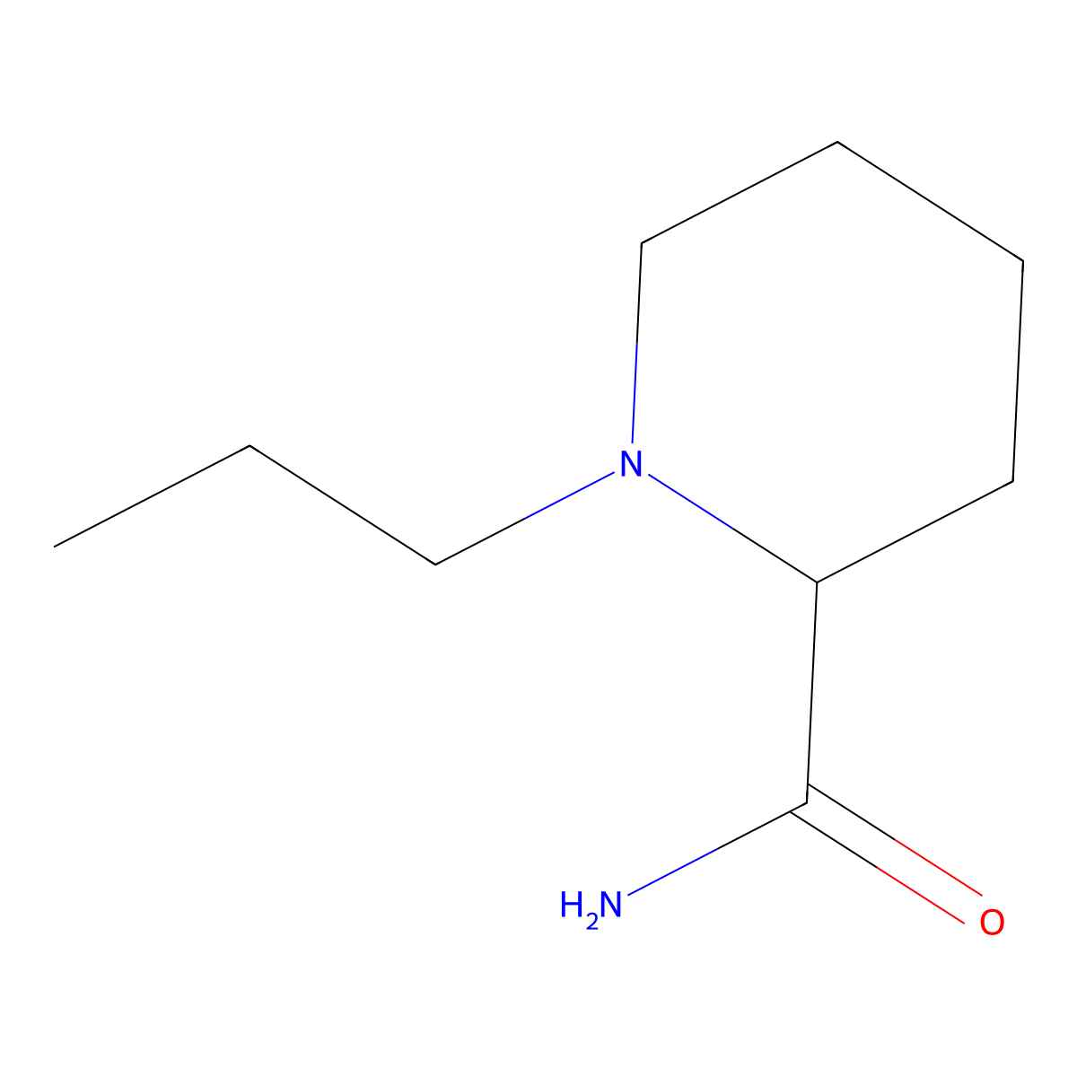 1-Propylpiperidine-2-carboxamide molecular structure, CAS 1420933-07-8