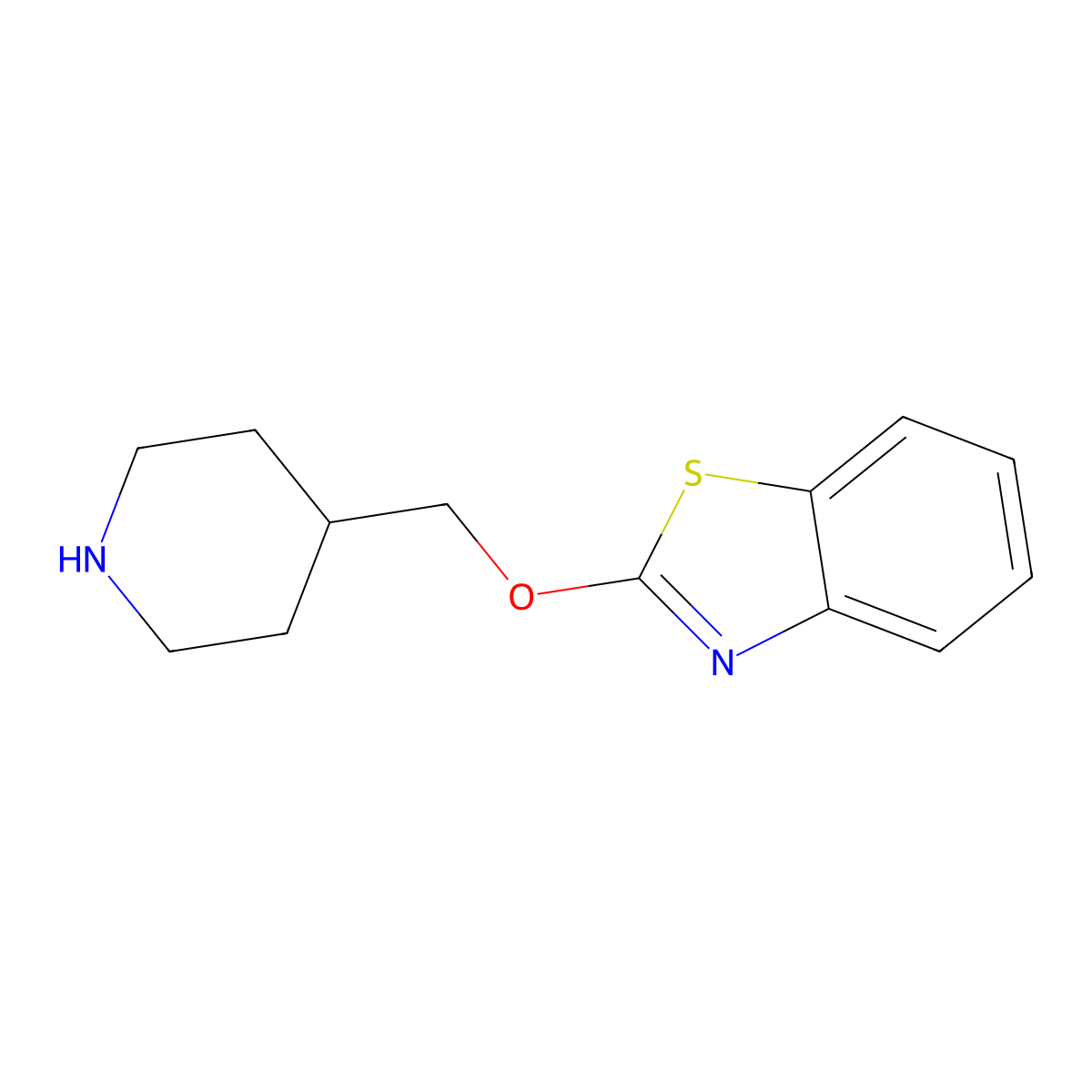 2-(4-Piperidylmethoxy)benzothiazole molecular structure, CAS 1420936-70-4
