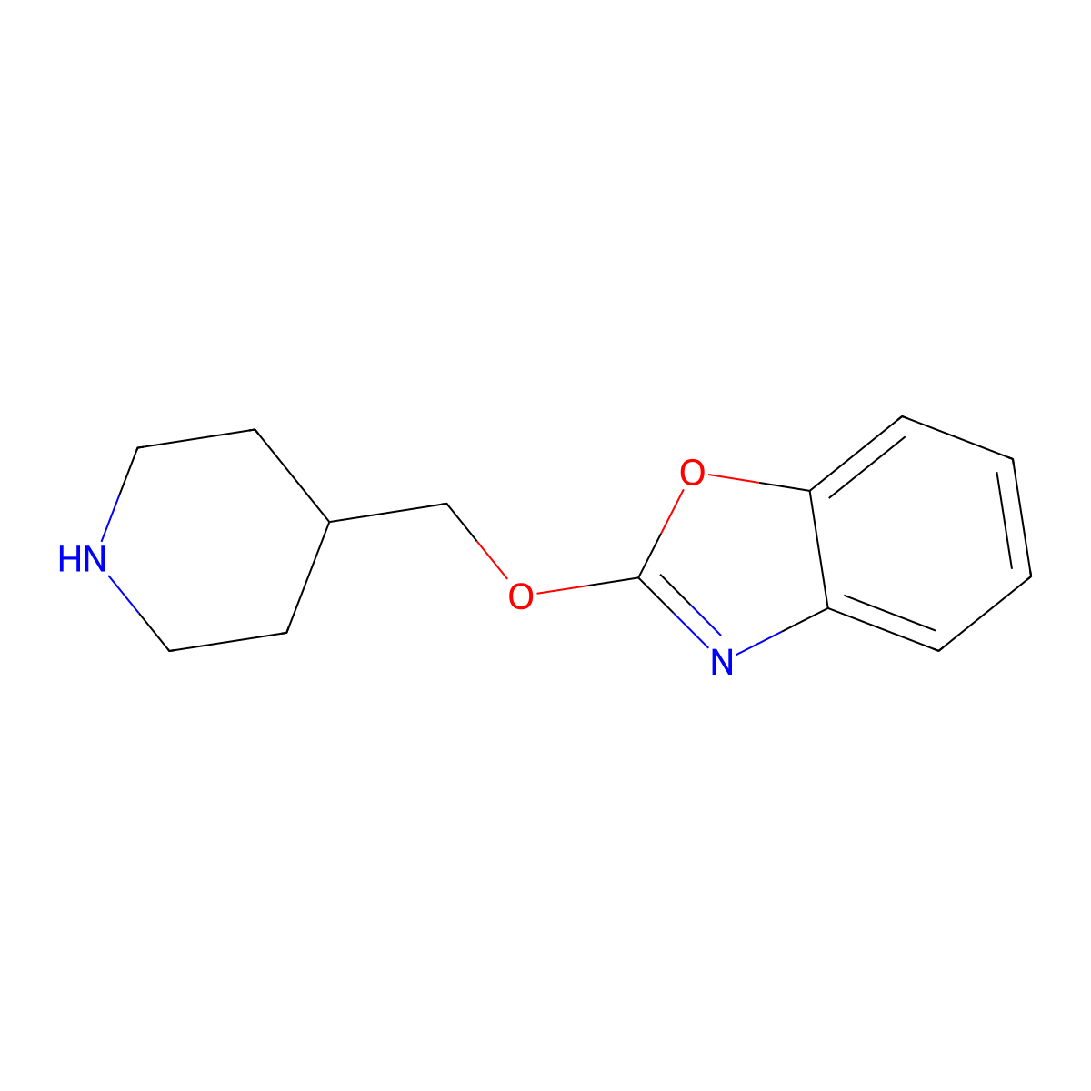 2-(4-Piperidylmethoxy)benzoxazole molecular structure, CAS 1420942-13-7