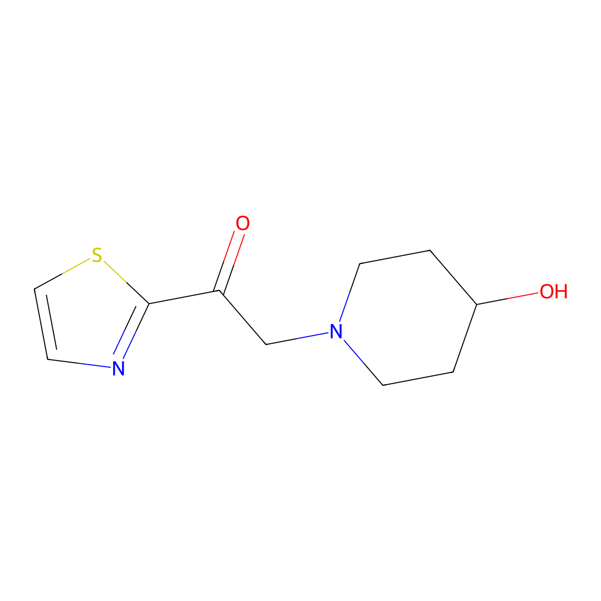 2-(4-Hydroxypiperidin-1-yl)-1-(thiazol-2-yl)ethanone molecular structure, CAS 1420945-13-6