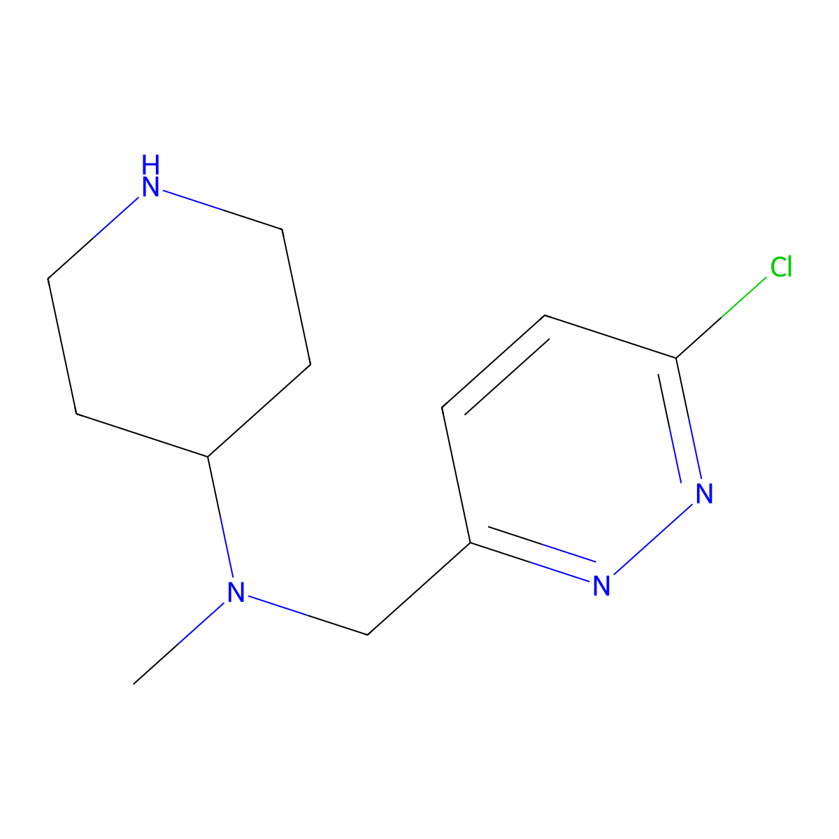 N-[(6-chloropyridazin-3-yl)methyl]-N-methylpiperidin-4-amine molecular structure, CAS 1420954-14-8