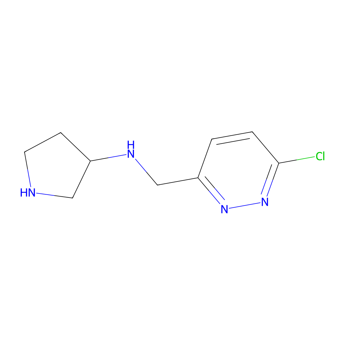N-[(6-chloropyridazin-3-yl)methyl]pyrrolidin-3-amine molecular structure, CAS 1420954-23-9