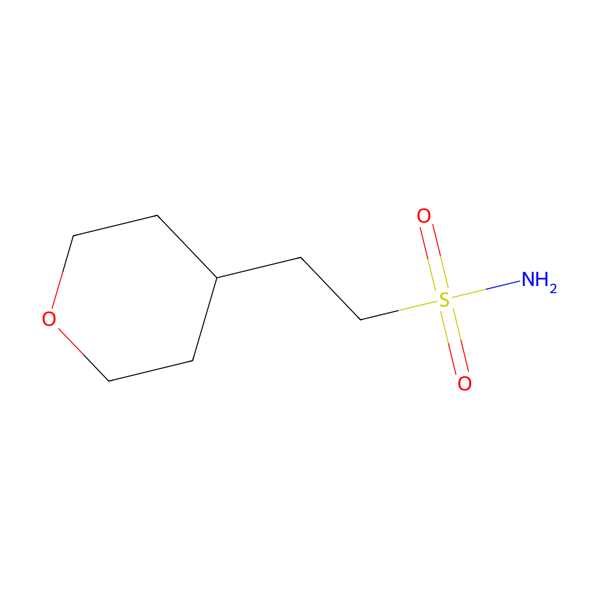 2-(Oxan-4-yl)ethane-1-sulfonamide molecular structure, CAS 1420955-11-8